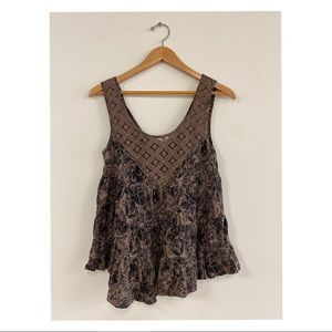 Free People Boho Lace Tank Floral Size Xs